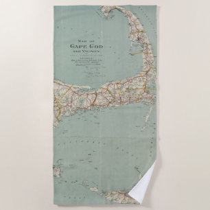 Toalha De Praia Mapa do vintage de Cape Cod (1917)