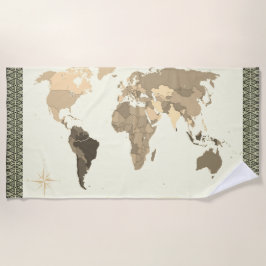 Toalha De Praia Mapa Mundial