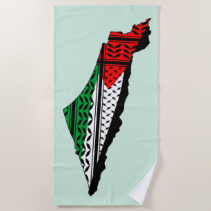 Toalha De Praia Mapa Palestino que Bandeira e Padrão Keffiyeg