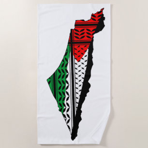 Toalha De Praia Mapa Palestino que Bandeira e Padrão Keffiyeg