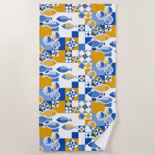 Toalha De Praia Mar e azulejos
