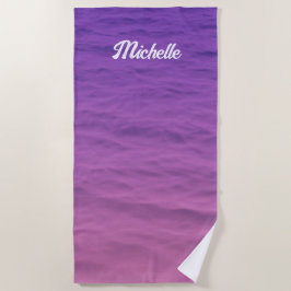 Toalha De Praia Mar Rosa Personalizado E Roxo