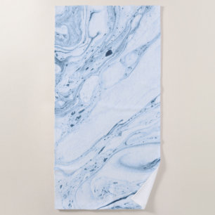 Toalha De Praia Marble espirra em cinza azul-clara branca