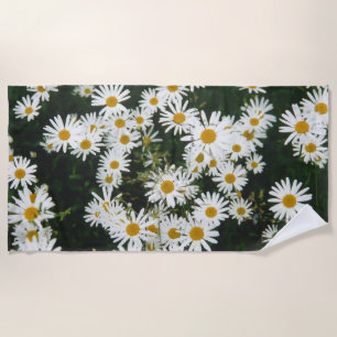 Toalha De Praia Margarida Branca de Oxeye, Moon Daisy Meadow