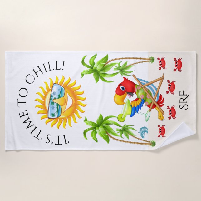 Toalha De Praia Margarita Parrot Beach Towel (Frente)