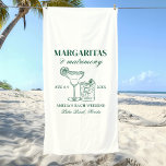 Toalha De Praia Margaritas e Matrimony Bachelorette Weekend<br><div class="desc">Este design apresenta um texto moderno e ousado com cocktails desenhados à mão e um tema margarita verde.</div>