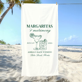 Toalha De Praia Margaritas e Matrimony Bachelorette Weekend