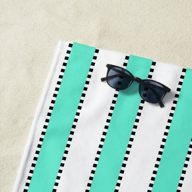 Toalha De Praia Marie Antoinette Blue Stripe Beach Towel (In Situ)