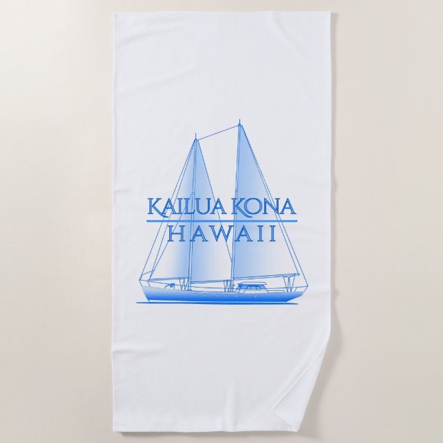 Toalha De Praia Marinheiro à vela costeira de Kailua Kona (Frente)