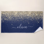 Toalha De Praia Marinho Azul Dourado Brilhante Girly Monograma Nom<br><div class="desc">Marinho Azul e Dourado brilho esfregando monograma de metal,  nome da toalha de praia. Isto faz o doce e perfeito aniversário de 16 anos,  casamento,  chá de panela,  aniversário,  chá de fraldas ou festa de solteira presente para alguém que ama luxo de luxo e estilos quíticos.</div>