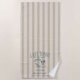 Toalha De Praia Marinho do Coquetel da Bachelorette Costeira