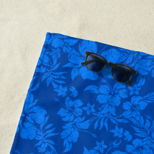 Toalha De Praia Marinho Floral havaiano afligido Pareau do