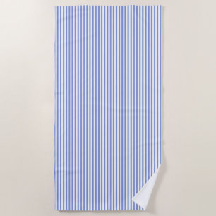 Toalha De Praia Marinho Minimalista Blue Cabana Stripes Beach Towe