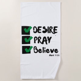 Toalha De Praia Mark 11:24 KJV Scripture Beach Towel