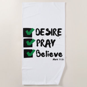 Toalha De Praia Mark 11:24 KJV Scripture Beach Towel