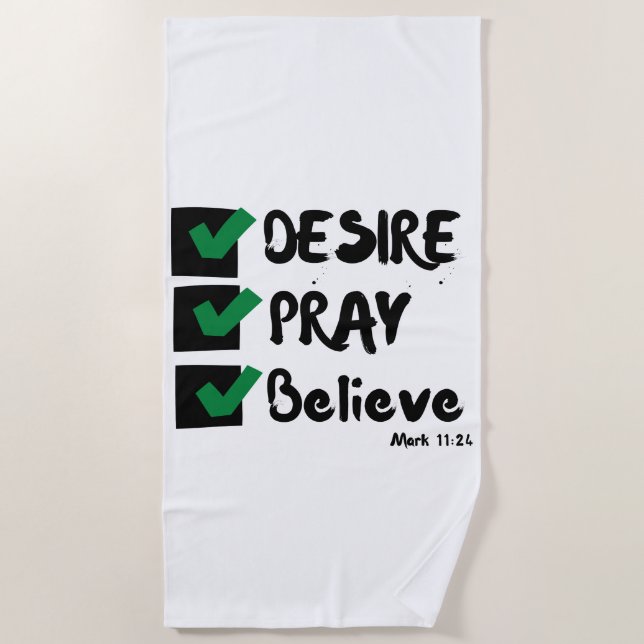 Toalha De Praia Mark 11:24 KJV Scripture Beach Towel (Frente)