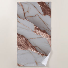 Toalha De Praia Mármore Brilhante de Cobre na Moda