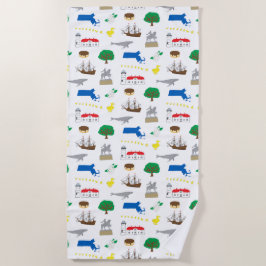 Toalha De Praia Massachusetts Beach Towel