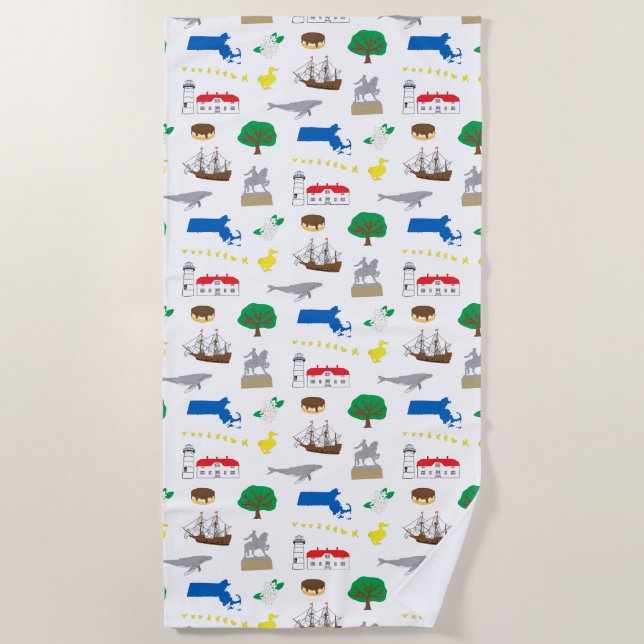 Toalha De Praia Massachusetts Beach Towel (Frente)