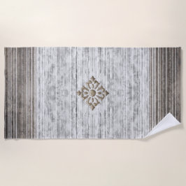 Toalha De Praia Matizes de Cinza e padrão de distribuição