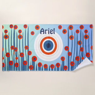 Toalha De Praia Mau Red Poppies Modern Beach Towel