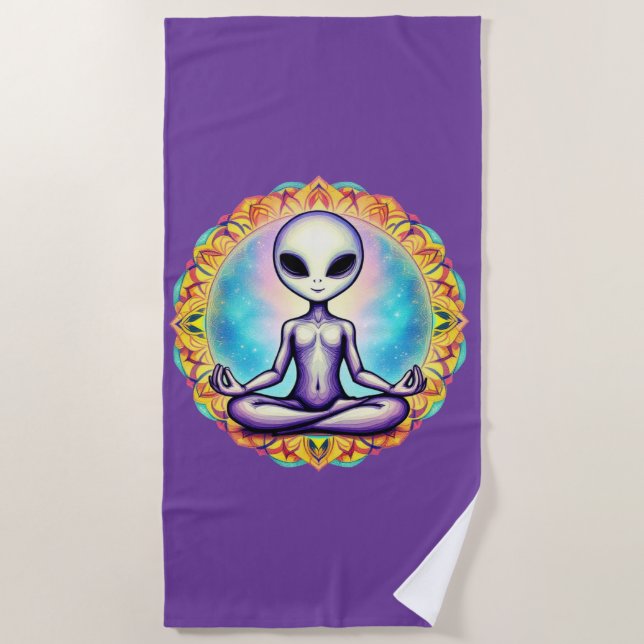 Toalha De Praia Meditação Galáctica (Frente)