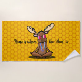 Toalha De Praia Meditando Moose Boho KiniArt