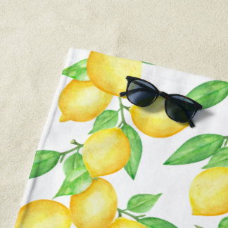 Toalha De Praia Mediterrenean Citrus Lemon pattern