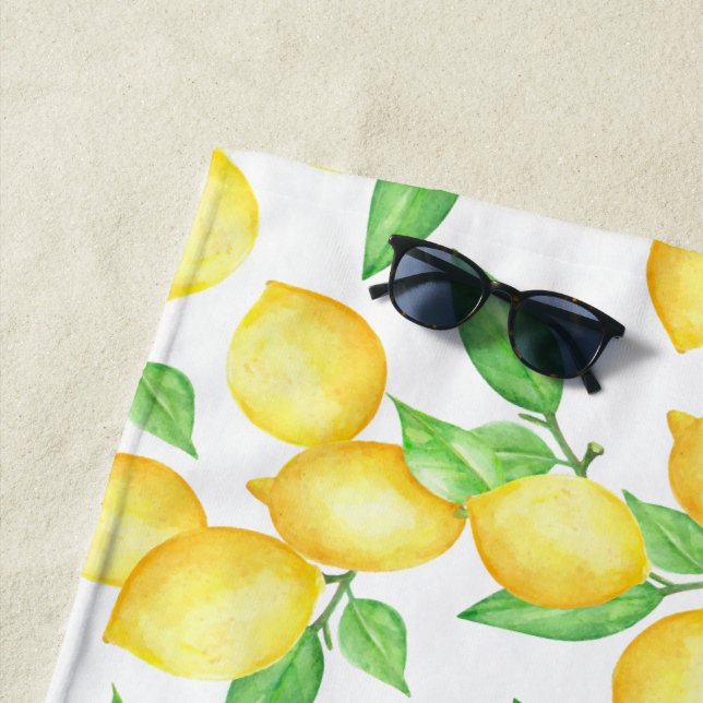 Toalha De Praia Mediterrenean Citrus Lemon pattern (In Situ)