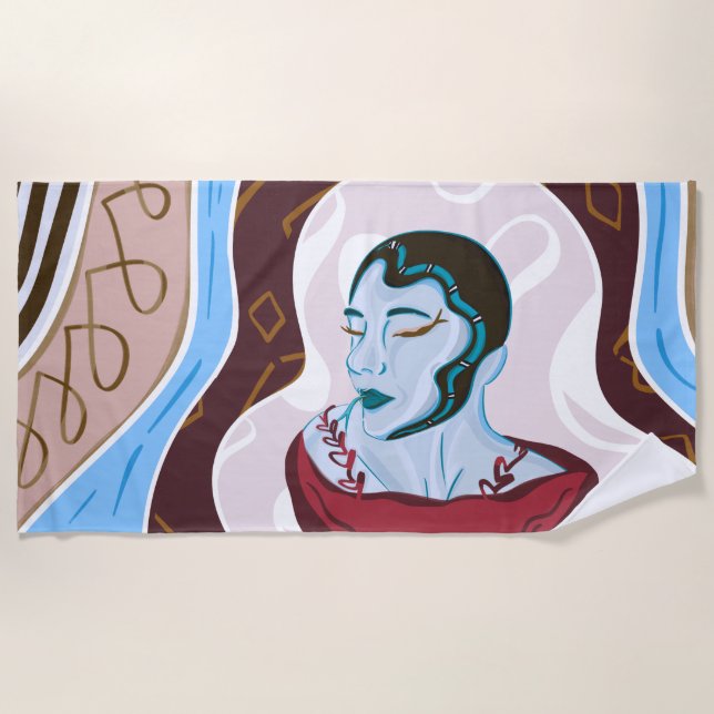 Toalha De Praia Medusa Cobra Lady - Medusa Lady Half Cobra (Frente)