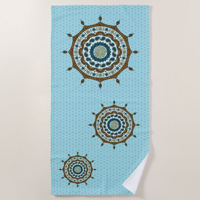 Toalha De Praia Mehndi Fantasy Copper Beach Towel (Frente)