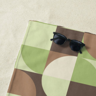 Toalha De Praia Meio século Bauhaus Modern Folha e Árvore MCM