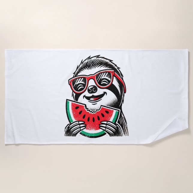 Toalha De Praia Melancia legal de Comida Lenta (Frente)