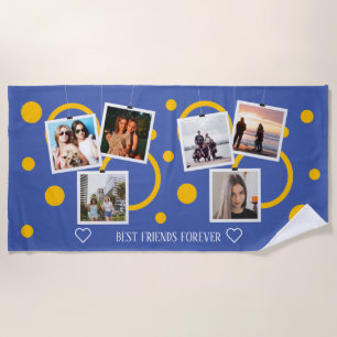 Toalha De Praia Melhor Amigo para sempre, personalizada 6 Colagem