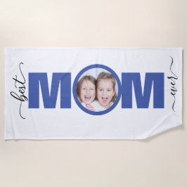 Toalha De Praia Melhor MOM do mundo com foto