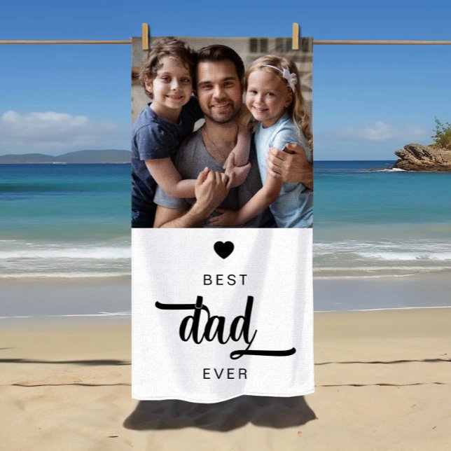 Toalha De Praia Melhor Pai de Fotografia Moderna (Modern Photo Best Dad Ever Beach Towel)