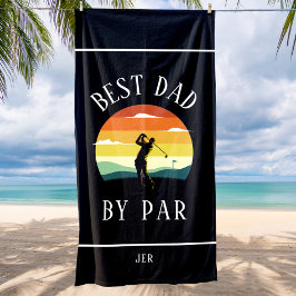 Toalha De Praia Melhor Pai De Par Golfer Silhouette Black White