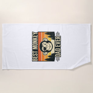 Toalha De Praia Melhor Pai Macaco de Todos os Tempos Camisa Vintag