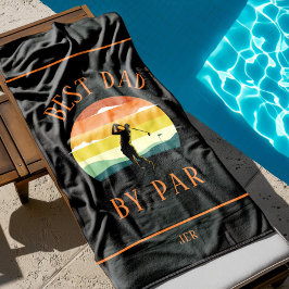 Toalha De Praia Melhor Pai pela Silhueta do Golfe Par Moderno Pret