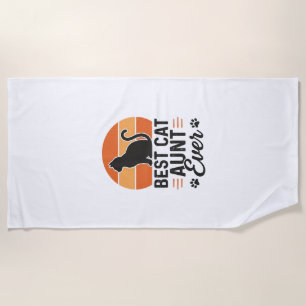 Toalha De Praia Melhor Tia de Gato de Sempre Design de Camisa de G