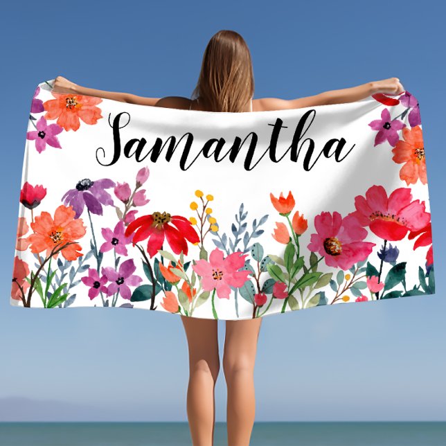 Toalha De Praia Menina de nomes personalizados das damas (Ladies Personalized Name Girl Beach Towel)