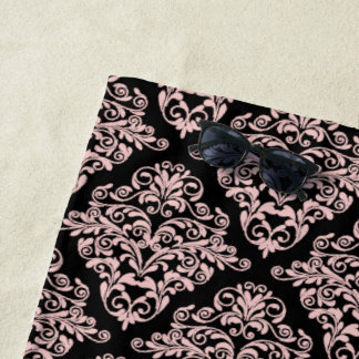 Toalha De Praia Menina Rosa Damask Party