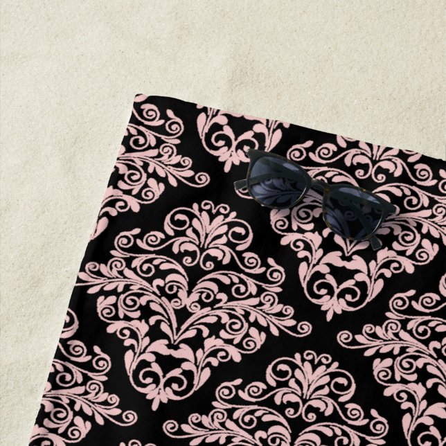 Toalha De Praia Menina Rosa Damask Party (In Situ)