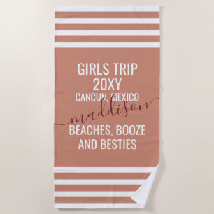 Toalha De Praia Meninas Percorrendo Besties Getaway Engraçado Ten
