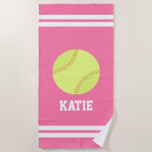 Toalha De Praia Meninas personalizadas do softball