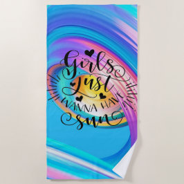 Toalha De Praia Meninas só querem ter Sun Beach Towel