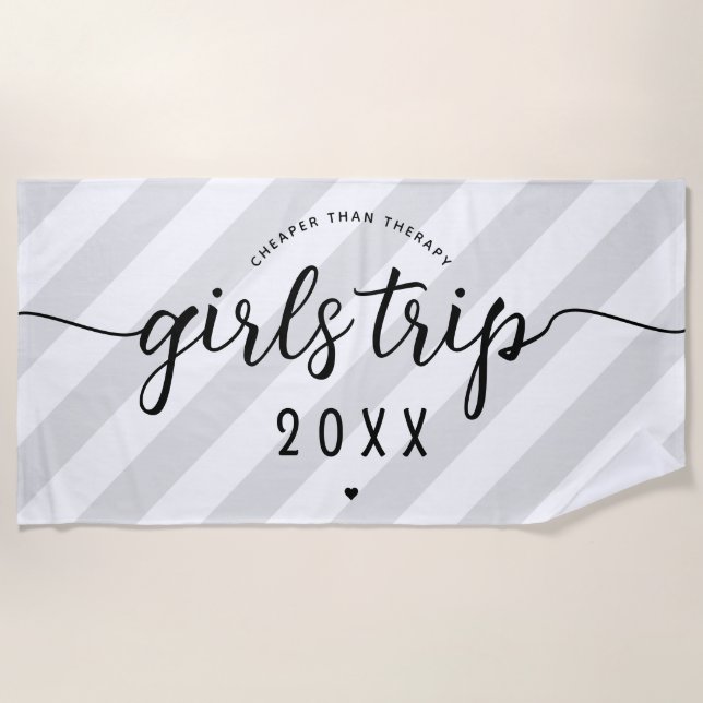 Toalha De Praia Meninas Viajam Mais Baratas Que Férias Personaliza (Frente)