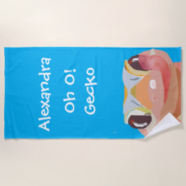 Toalha De Praia Meninos Cachorros Gecko Azul (lagarto) Citação Diá
