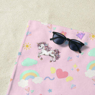 Toalha De Praia Meninos de aniversário de uma princesa mágica de u