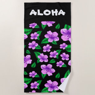 Toalha De Praia Mensagem de Aloha Floral Tropical Havaiana Style